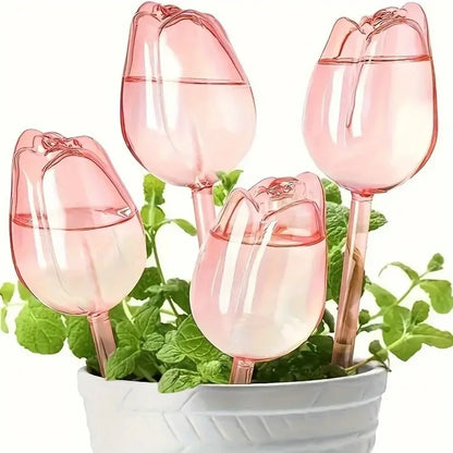 Pink Tulip Plant Watering Balls, Suitable for Indoor and Outdoor Plants, Automatic Plant Drippers, and Automatic Watering