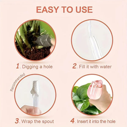 Garden Pink Tulip Plant Watering Balls, Suitable for Indoor Outdoor Plants, Automatic Plant Drippers, and Automatic Watering