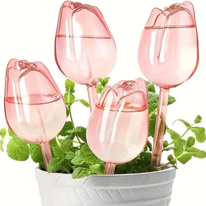 Garden Pink Tulip Plant Watering Balls, Suitable for Indoor Outdoor Plants, Automatic Plant Drippers, and Automatic Watering