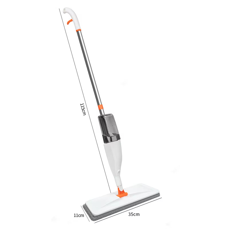 Wholesale White Spray Mop with Stainless Steel Handle Self-Wringing Flat Squeeze Microfiber Mop for Household Floor Cleaning