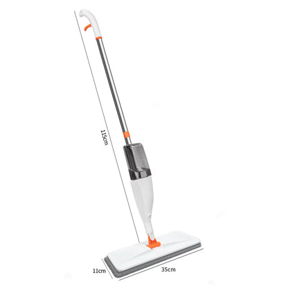 Wholesale White Spray Mop with Stainless Steel Handle Self-Wringing Flat Squeeze Microfiber Mop for Household Floor Cleaning